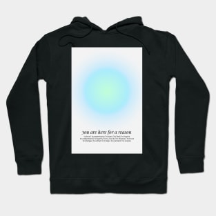 Positive Affirmations Gentle Reminders Grainy Gradient Blue Hoodie